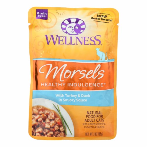 Wellness Turkey And Duck Morsels In Savory Sauce - Case Of 24 - 3 Oz. Perspective: front