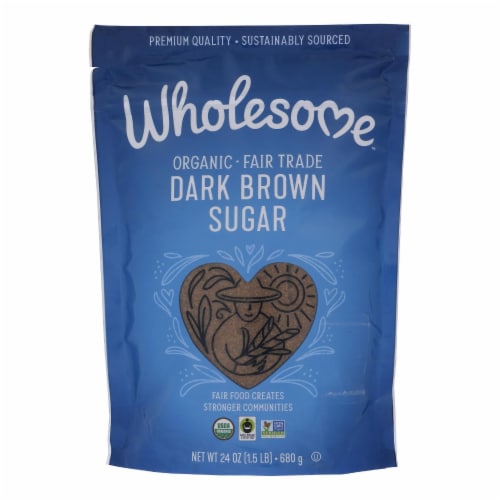 Wholesome Sweeteners Sugar - Organic - Dark Brown - 24 oz - case of 6 Perspective: front