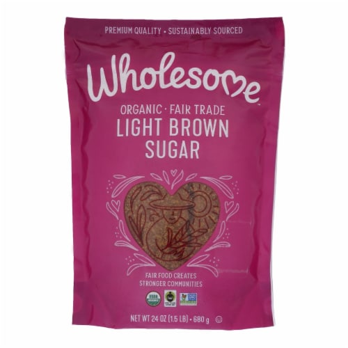 Wholesome Sweeteners Sugar - Organic - Light Brown - 24 oz - case of 6 Perspective: front