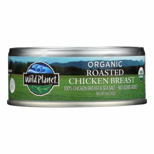 Wild Planet Organic Canned Chicken Breast - Roasted - Case of 12 - 5 oz. Perspective: front
