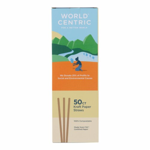 World Centric - Straws 8in Compst Kft Pepper - Case of 24 - 50 CT Perspective: front