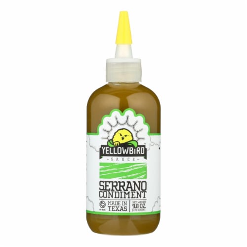 Yellowbird Sauce - Serrano - Case of 6 - 9.8 oz. Perspective: front