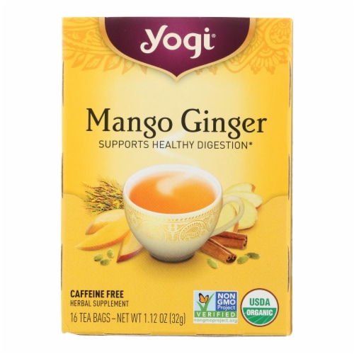 Yogi Mango Ginger Tea - Organic - Case Of 6 - 16 Bag Perspective: front