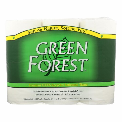 Green Forest Bathroom Tissue - Double Roll 2 Ply - Case of 4 - 12 Perspective: front