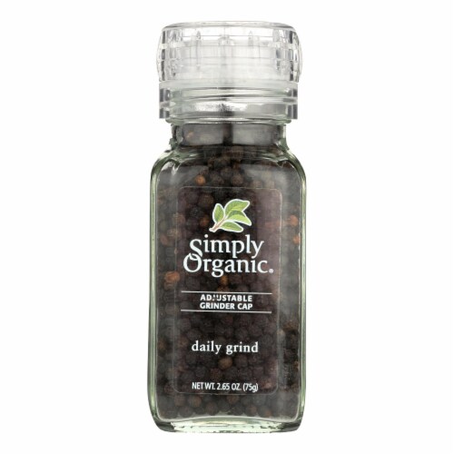 Simply Organic Daily Grind Black Peppercorns - Organic - Grinder - 3 oz Perspective: front