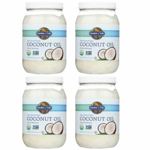 Garden of Life Oil Coconut - Organic - Raw Extra Virgin - Case of 4 - 56 fl oz. Perspective: front