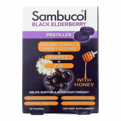 Sambucol® Black Elderberry Pastilles Perspective: front