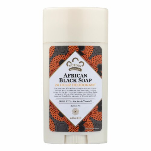 Nubian Heritage Deodorant - All Natural - 24 Hour - African Black Soap - 2.25 oz - 1 each Perspective: front