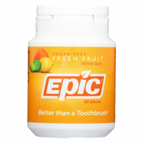 Epic Dental - Xylitol Gum - Fresh Fruit - 50 Pieces Perspective: front