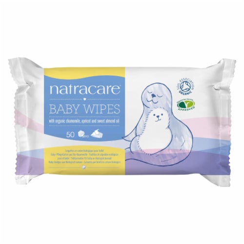 Natracare Organic Cotton Baby Wipes - 50 Pack Perspective: front
