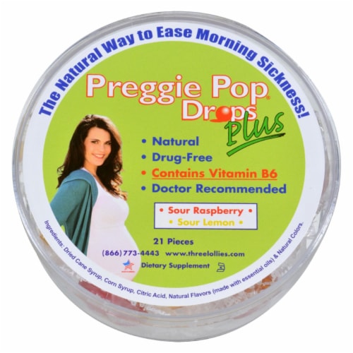 Three Lollies Preggie Drops Plus with Vitamin B6 - 21 Pack Perspective: front