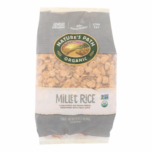 Nature's Path Organic Millet Rice Oat-bran Flakes Cereal - Case of 6 - 32 oz. Perspective: front