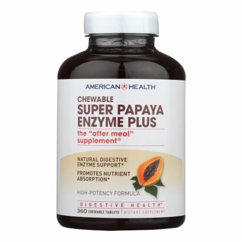 American Health - Super Papaya Enzyme Plus Chewable - 360 Chewable Tablets Perspective: front