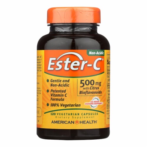 American Health - Ester-C with Citrus Bioflavonoids - 500 mg - 120 Vegetarian Capsules Perspective: front