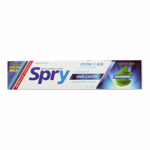 Spry Toothpaste - Peppermint - Flouride - 5 oz Perspective: front