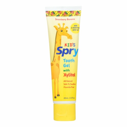 Spry Tooth Gel - Strawberry and Banana - 2 Fl oz. Perspective: front