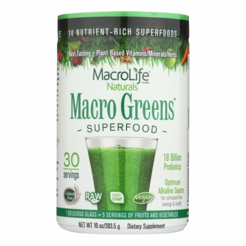 MacroLife Naturals Macro Greens - 10 oz. Perspective: front