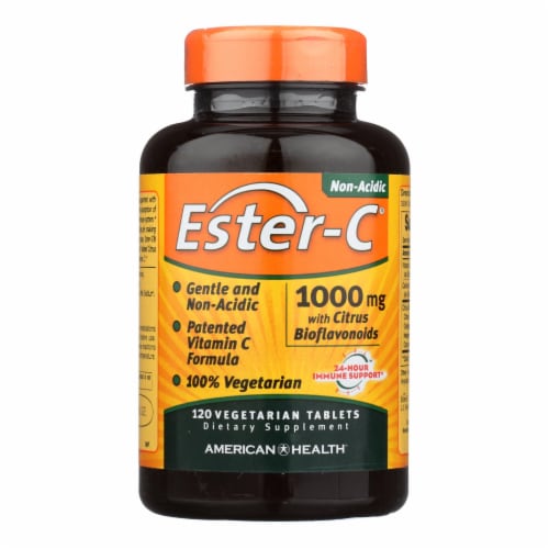 American Health - Ester-C with Citrus Bioflavonoids - 1000 mg - 120 Vegetarian Tablets Perspective: front