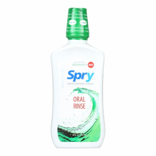 Spry Oral Rinse - Spearmint - 16 Fl oz. Perspective: front