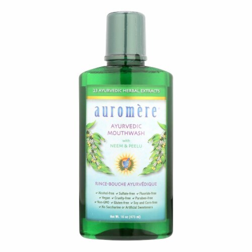 Auromere Mouthwash - Ayurvedic Mouthwash - Case of 1 - 16 oz. Perspective: front