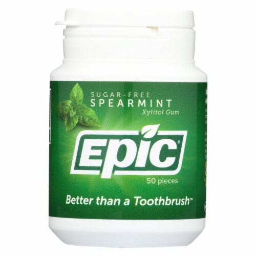 Epic Dental - Xylitol Gum - Spearmint - 50 Count Perspective: front
