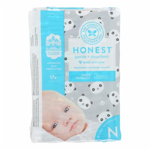 The Honest Company - Diapers Size 0 Newborn - Pandas - 32 Count Perspective: front