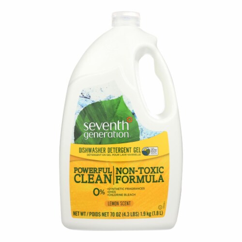 Seventh Generation Auto Dishwasher Gel - Lemon - Case of 6 - 70 oz. Perspective: front