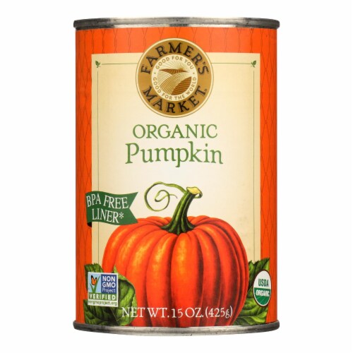Farmer's Market Organic Pumpkin - Canned - Case of 12 - 15 oz. Perspective: front