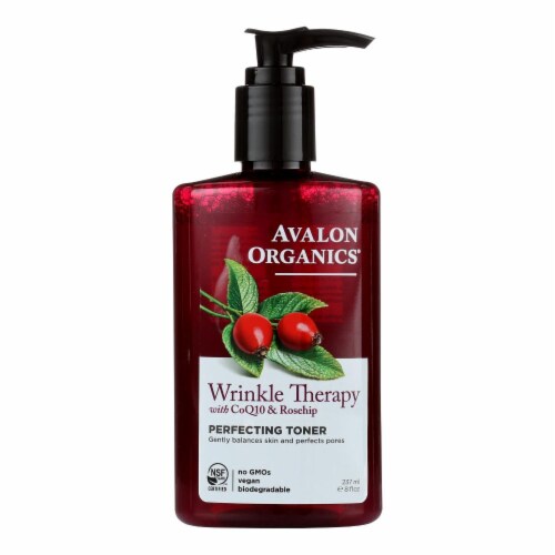 Avalon Organics Wrinkle Therapy with CoQ10 and Rosehip Perfecting Toner - 8 fl oz Perspective: front