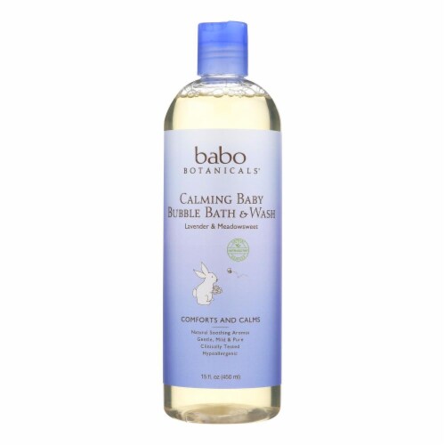 Babo Botanicals - Shampoo Bubblebath and Wash - Calming - Lavender - 15 oz Perspective: front