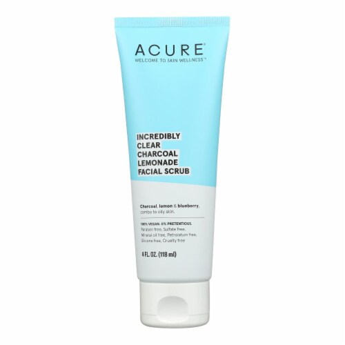 Acure - Charcoal Lemonade Facial Scrub - Incredibly Clear - 4 fl oz. Perspective: front