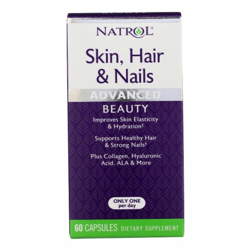 Natrol Skin Hair and Nails with Lutein Capsules - 60 Count Perspective: front