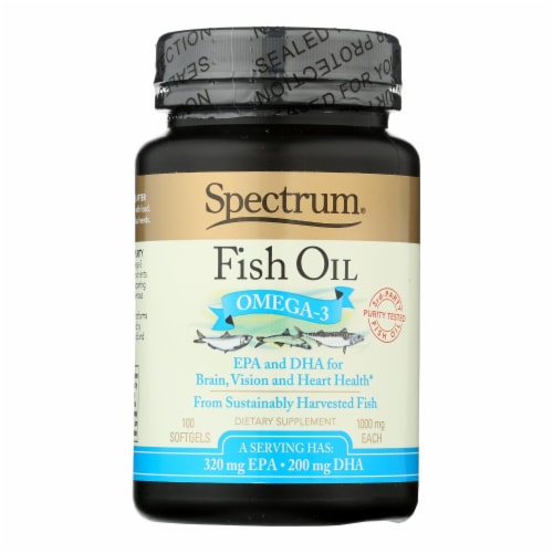 Spectrum Essentials Omega-3 Fish Oil Dietary Supplement  - 1 Each - 100 CAP Perspective: front