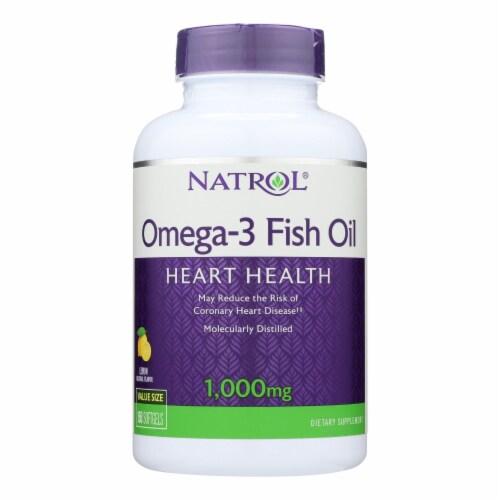 Natrol Omega-3 Fish Oil Lemon - 1000 mg - 150 Softgels Perspective: front