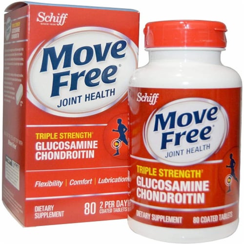 Move Free Triple Strength Glucosamine Chondroitin Joint Supplement with Uniflex and Hyaluronic Acid, Tablets - 80 Count