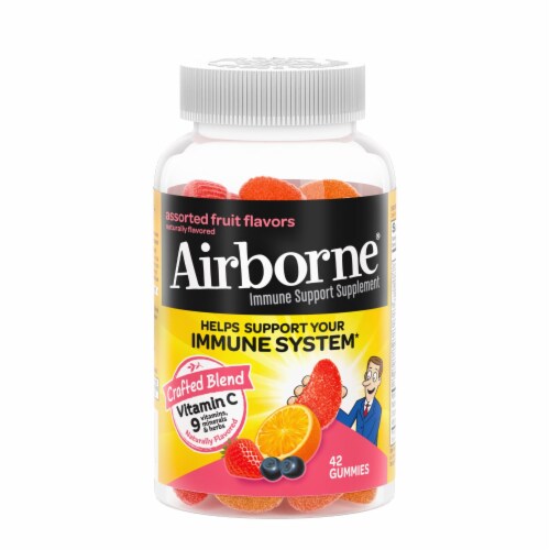 Airborne - Vitamin C Gummies for Adults - Assorted Fruit Flavors - 42 Count Perspective: front