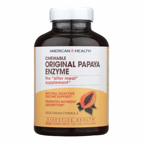 American Health - Original Papaya Enzyme Chewable - 600 Tablets Perspective: front