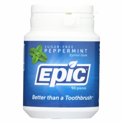 Epic Dental - Xylitol Gum - Peppermint - 50 Count Perspective: front