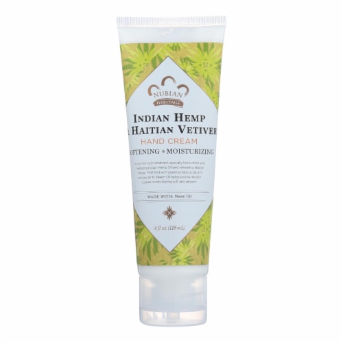 Nubian Heritage Hand Cream Indian Hemp And Haitian Vetiver - 4 oz. Perspective: front