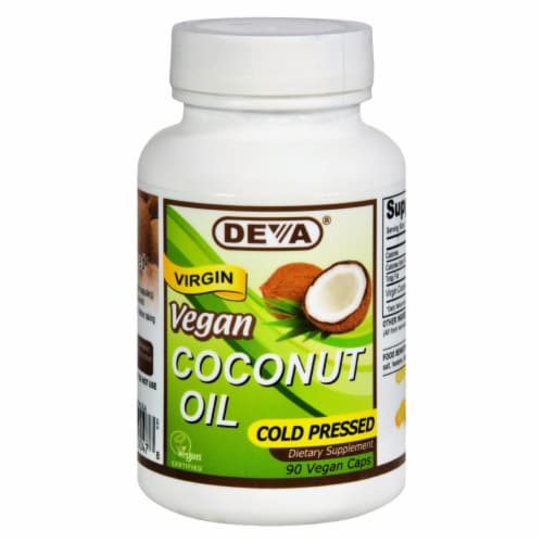 Deva Vegan Vitamins - Coconut Oil - Vegan - 90 Vegan Capsules Perspective: front