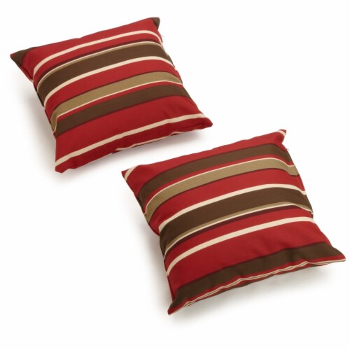 Blazing Needles 17 inch Outdoor Knife Edge Throw Pillows Set of 2