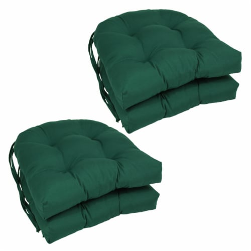 16 inch Solid Twill U shaped Tufted Chair Cushions Set of 4