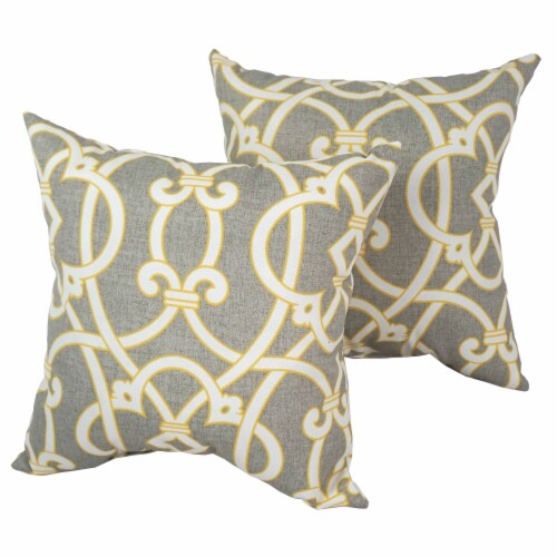 Blazing Needles Outdoor Spun Polyester Throw Pillows (Set of 2