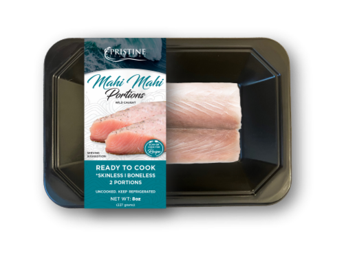 Pristine Seafoods Mahi Mahi Portions (sustainably sourced) Perspective: front