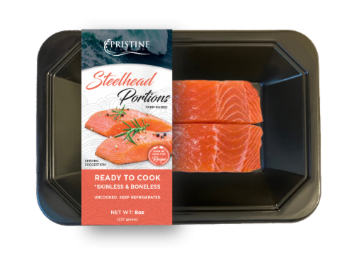 Pristine Seafoods Steelhead Trout Portions Perspective: front