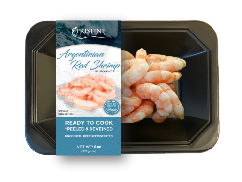 Pristine Seafoods Red Shrimp Argentinian (sustainably sourced) Perspective: front