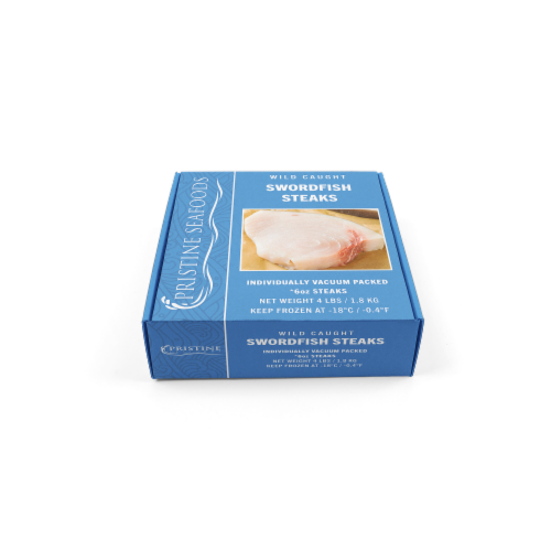 Pristine Seafoods Wild Caught Swordfish Steaks Perspective: front
