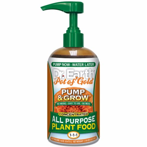 Dr. Earth® Pump & Grow Pure Gold All Purpose Plant Food Fertilizer Perspective: front