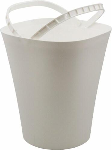 Glad Deco Waste Bin with Bag Ring - White Perspective: front
