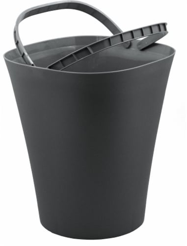 Glad Deco Waste Bin with Bag Ring - Grey Perspective: front